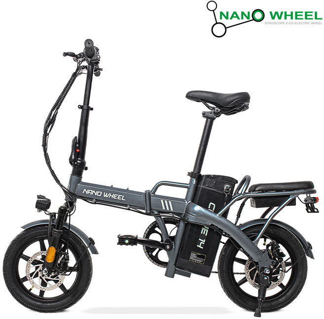 나노휠 커브14 접이식 전동 전기자전거 36V 8Ah 고객직접설치, 스틸, 그레이