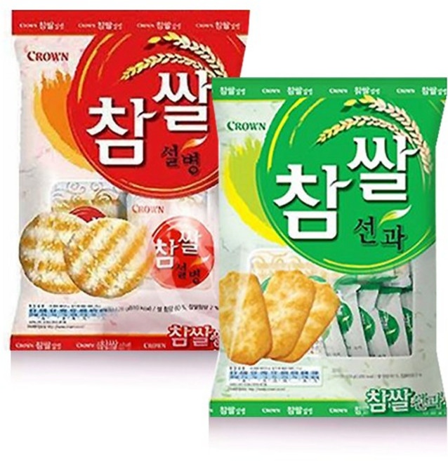 크라운제과 참쌀선과 115gx1개+참쌀설병 128gx1개 묶음, 243g, 1세트