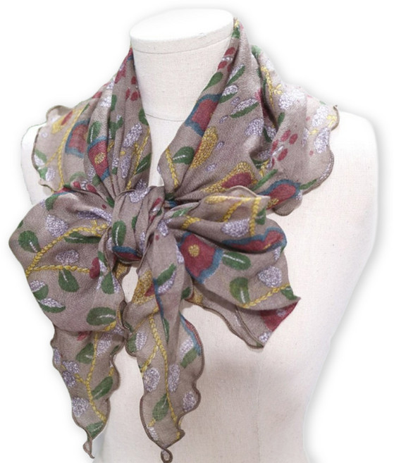 메리앤유 줄기꽃 나염 꼬불이 롱 스카프 국산