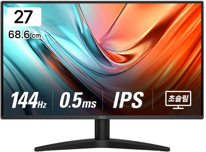 알파스캔 AOC 27B36XE 게이밍 144Hz IPS 시력보호 무결점 컴퓨터 듀얼 가성비 모니터, 단품, 68.6cm