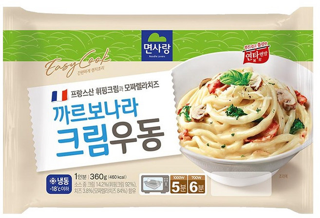 면사랑 까르보나라 크림우동, 360g, 3개