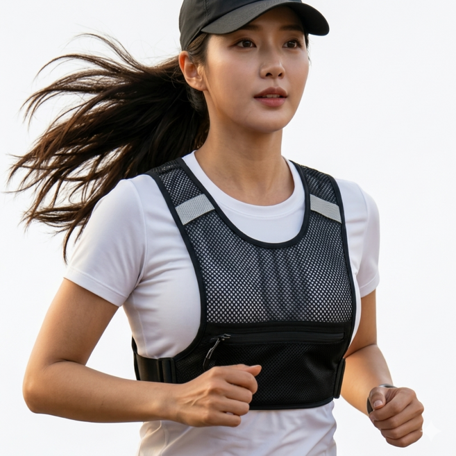 남여공용 초경량 러닝조끼 트레일 러닝 망사 조끼, 1개, 블랙