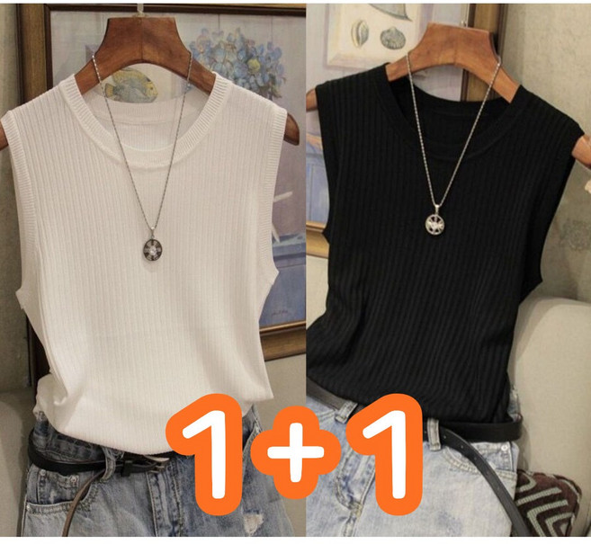 [에이엘 컴퍼니 ]여성 여름 이너 나시 여자 민소매 니트 탑 레깅스 나시 특가1+1 배송