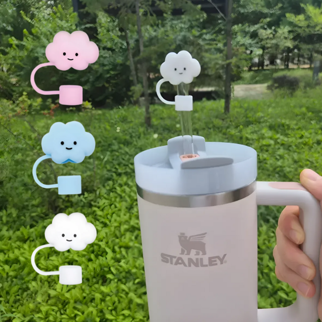 현우상점 스탠리 호환 빨대 실리콘 마개, 3개, 구름