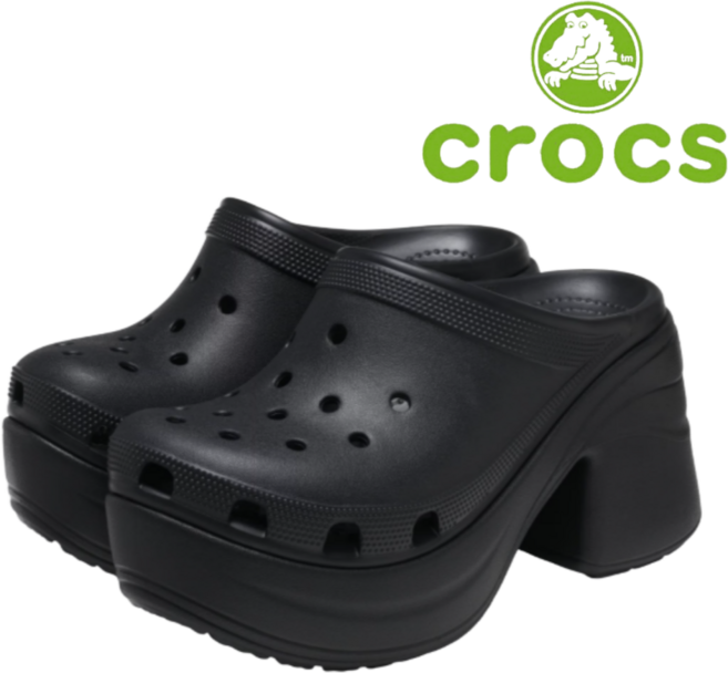 [매장판출고] 크록스 굽높은 여성 샌들 힐 클로그 블랙 샌달 남성 샌들힐 굽8.8cm