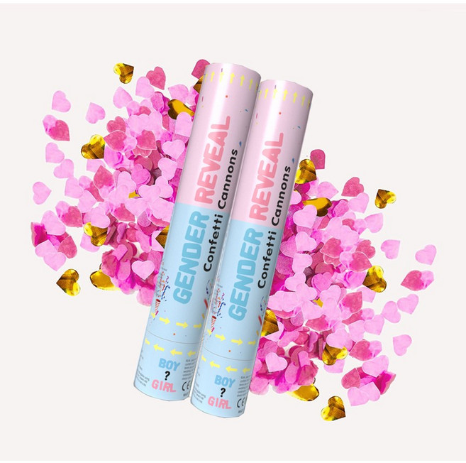 올리브파티 젠더리빌 컨페티 폭죽 성별 확인 베이비샤워 풍선 파티용품, 1개, 단품_핑크2개