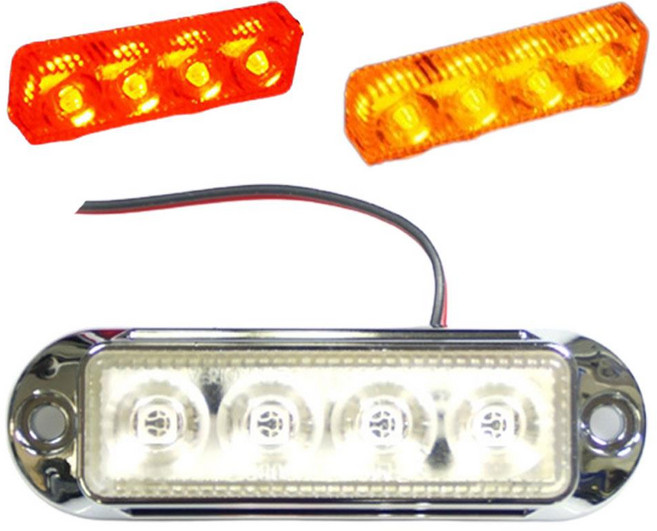차량외부문짝 24V 4구미니 LED 사이드램프 차량등 좌우램프 출입구옆, 1개