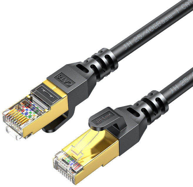 JH-LINK CAT.8 랜선 초고속 인터넷 랜케이블, 10m, 1개, 검정색