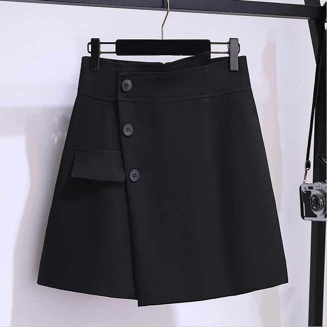 Queen 大尺碼 高腰寬鬆休閒西裝短褲 2023夏季新款 A字闊腿裙褲 女