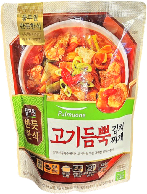 풀무원 반듯한식 사골육수 고기듬뿍 김치찌개 460g, 1개
