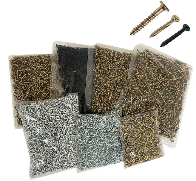 리폼플러스 목재용나사 3mm 3.5mm 직결나사 봉지판매 나사 목공용 피스, 3.5X38mm 천연색(1000개), 3.5mm나사못