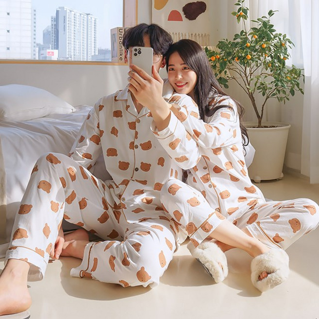 말랑마쥬 봄신상 사랑스러움 듬뿍 신혼부부 커플잠옷세트 파자마