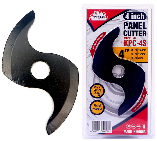 국산 판넬날 4인치 3.2T S자 곡선 저소음 표창형 100mm 그라인더 샌드위치판넬 판넬컷터 판넬캇타 판넬커터 판넬 패널 절단 캇타 컷터 커터 날 절단날 캇팅날 컷팅날, 1개