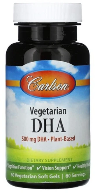 칼슨 베지테리언 DHA 500mg 60소프트젤, 베지테리안 DHA 500mg 소프트캡슐 60정, 1세트, 60정 - 쿠팡