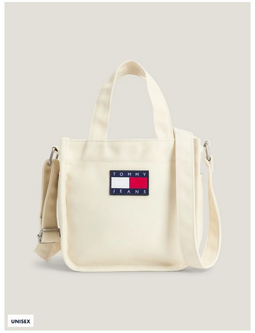TOMMY JEANS SMALL CAVAS SHOPPER WITH BADGE AU0AU018050F4 Canvas