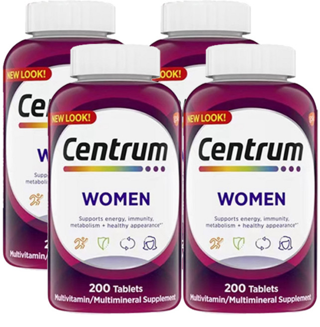 Centrum Women 센트룸 우먼 여성용 데일리 멀티비타민 종합비타민 미네랄, 200정, 4개