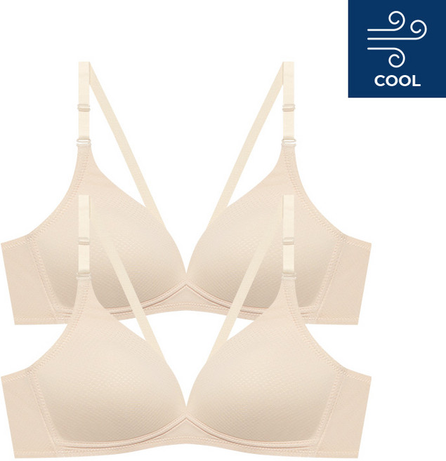 수아팜 주니어브라 쿨 메쉬 3단계 2장 세트 스킨 (10대 청소년 속옷 초등 학생 중학생 주니어 2P 브래지어)