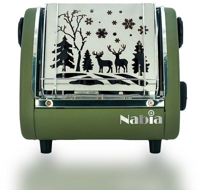 컴퍼스 플레임 불멍 캠핑용 부탄가스 소형 작은 히터 난로, 스노우레인디어, 카키