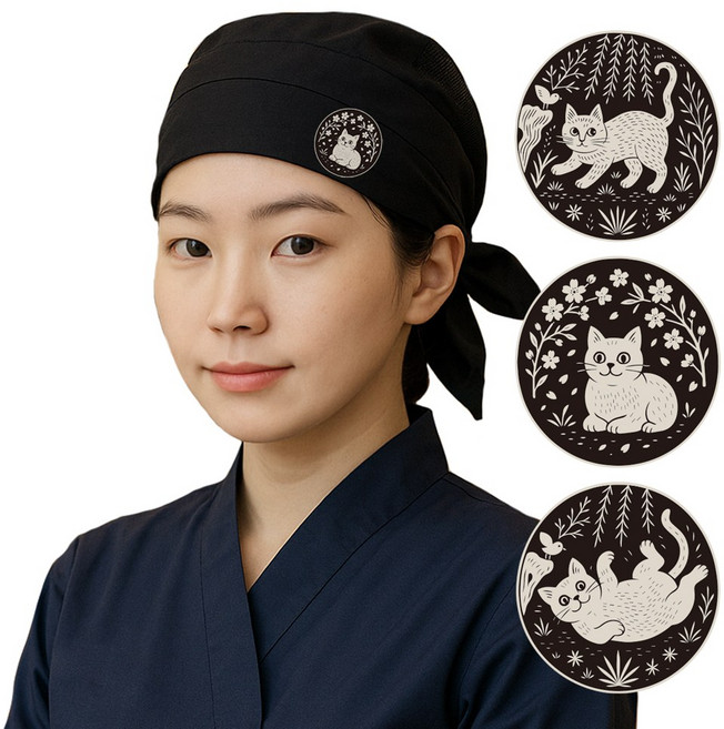 구다폼 메쉬두건 코숏냥이 / 커스텀 디자인 망사두건 위생모자