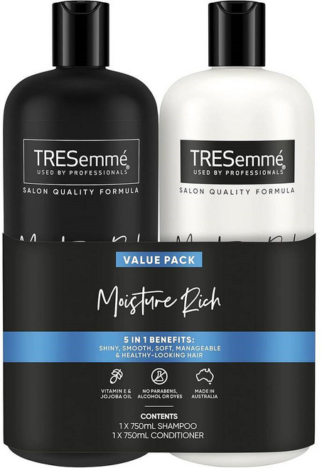 호주 트레제메 비타민E 호호바오일 모이스처 리치 샴푸 린스 세트, 1개, 750ml