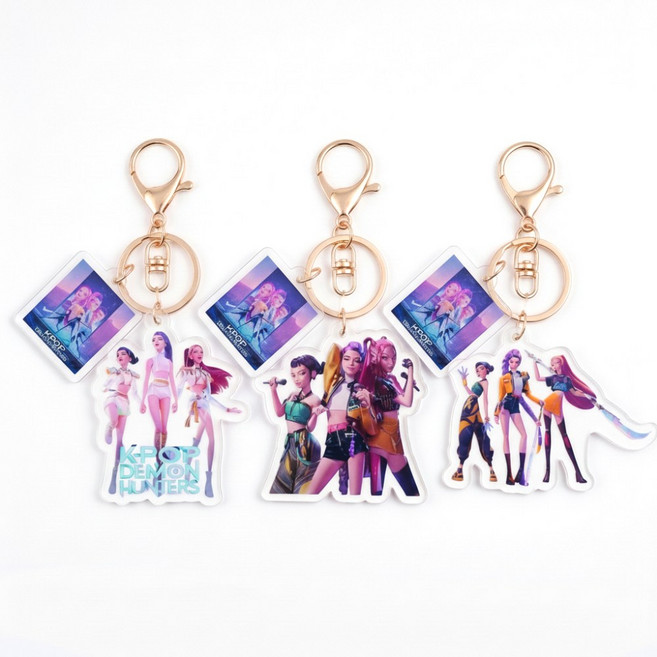 케이팝 데몬 헌터스(케데헌) 키링 세트, 단체 키링 3종, 1세트