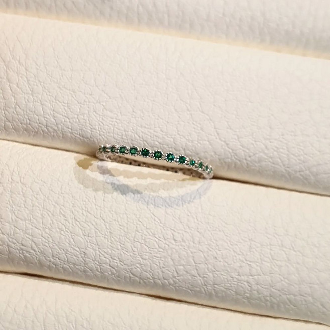 노아라 실버925 심플 큐빅 가드링 반지