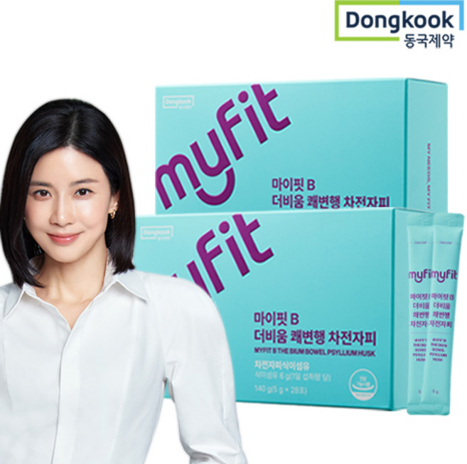 동국제약 마이핏 이보영 쾌변행 차전자피 식이섬유 환, 2개, 140g