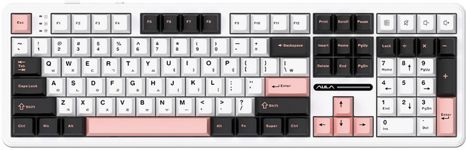 AULA AULA F108 유무선 독거미 한글 기계식 키보드 올리비아 화이트 LEOBOG 저소음솜사탕축, 올리비아화이트