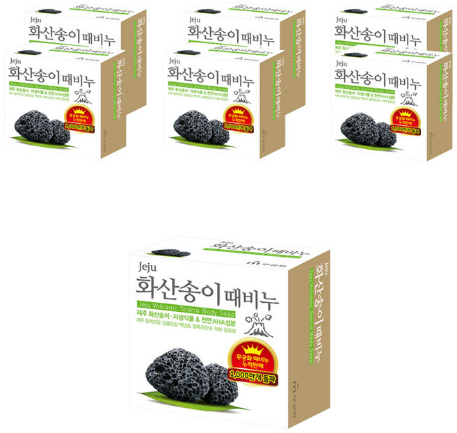 무궁화 화산송이 때비누, 100g, 7개입