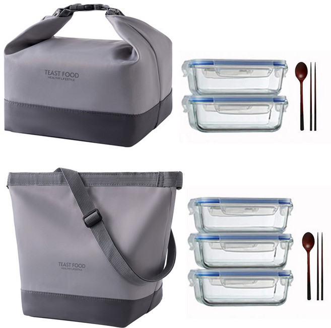 다이쓰음 보온보냉 피크닉 방수도시락가방, 그레이
