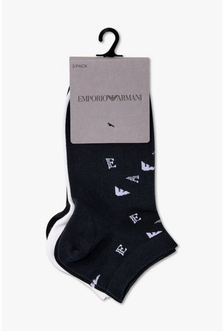 매장정품 EMPORIO ARMANI UNDERWEAR 엠포리오 아르마니 언더웨어 남성 이글 로고 스니커즈 삭스 3PACK(0816145004) 1710086