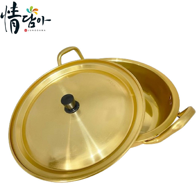 정담아 국산 양은 황냄비 양수 전골냄비 16cm 18cm 20cm 22cm 24cm 26cm, 1개