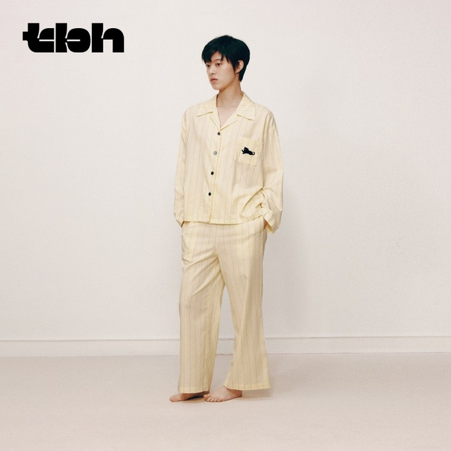 [tbh] 텐셀 코튼 사계절 커플 파자마 세트 원마일웨어 홈웨어 외출 가능한 잠옷