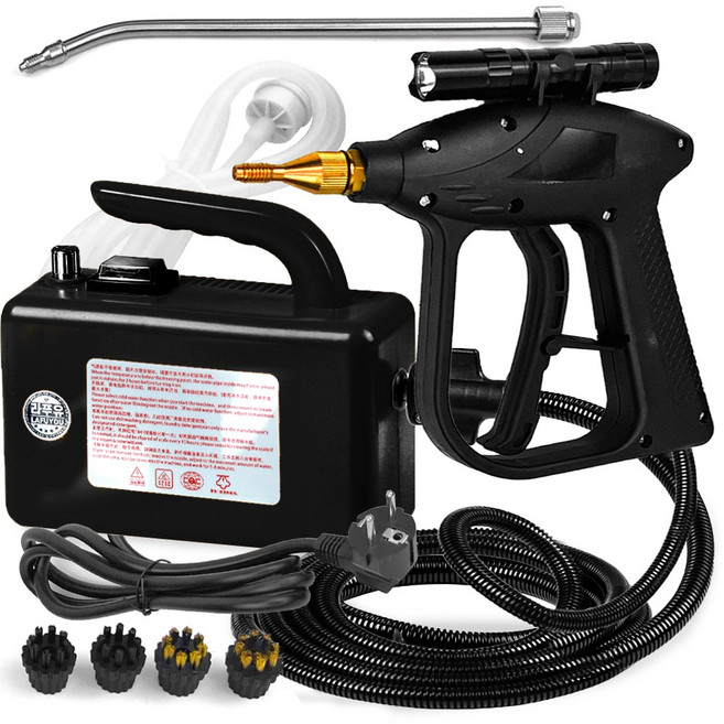 MS INTERNATIONAL 핸드 스팀 청소기 핸디 고압 스팀기 세척기 분사 살균기 블랙연속분사기(수납함), 블랙조절가능분사기, 블랙