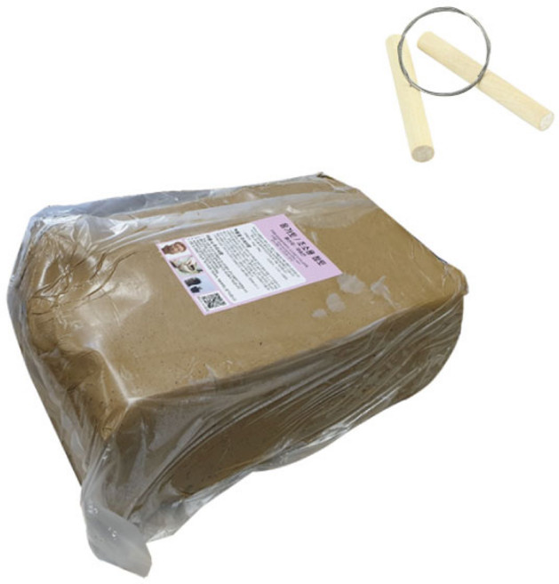 찰흙 18kg+흙자름줄 / 조소용 도예용 점토 옹기토 클레이, 1세트