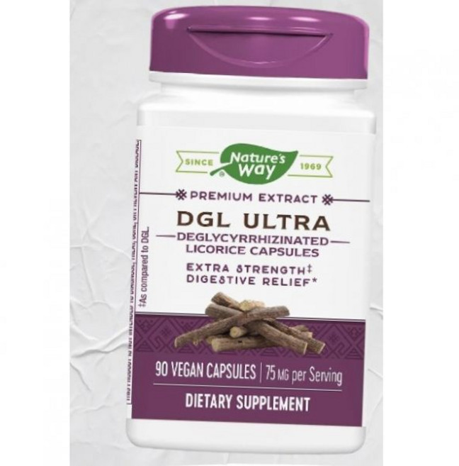 네이처로스 웨이 DGL 울트라 - 감초 뿌리 추출물 소화 완화 굿가드 포함 의 비건 캡슐 Natures Way