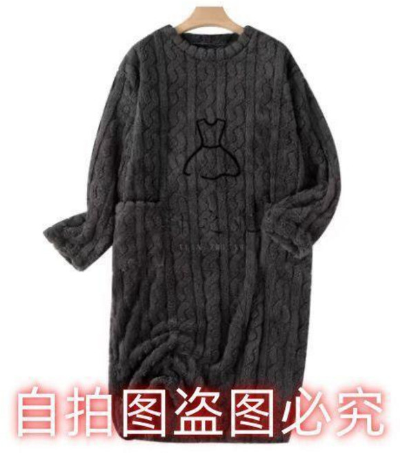 good 的被子冬季加長保暖寬鬆有口袋珊瑚絨家居睡衣睡袍睡裙女