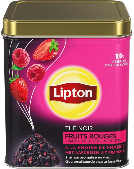프랑스 립톤 Lipton Black Tea Red Fruits 프랑스산 딸기 블랙티 홍차 루즈티 잎차, 3개, 150g