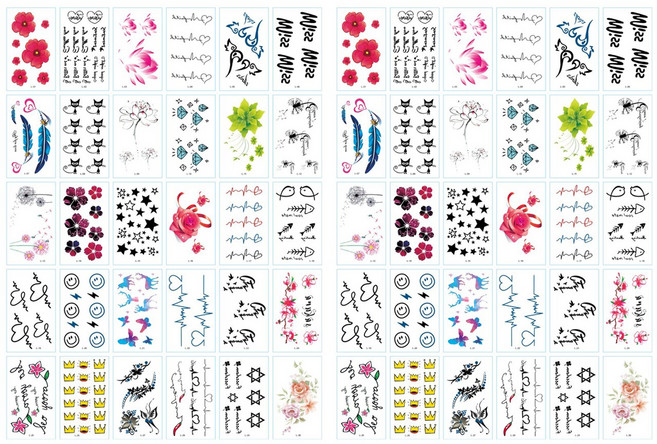 타투스티커 30종세트 2개1세트 타투 헤나 스티커, L type, 2개