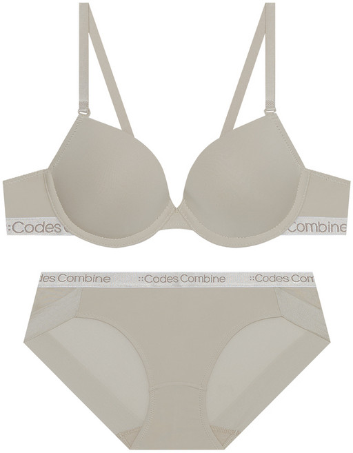 코데즈컴바인이너웨어 아스킨 베이직 브라 팬티 세트_라이트베이지
