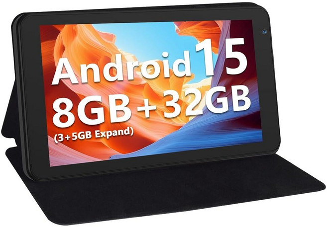 NEWISION 케이스 포함 7인치 태블릿 파이브 코어 안드로이드 15 8GB 3GB 5GB RAM 32GB 스토리지 1TB 확장 5G Wi Fi 1024x600 IPS HD