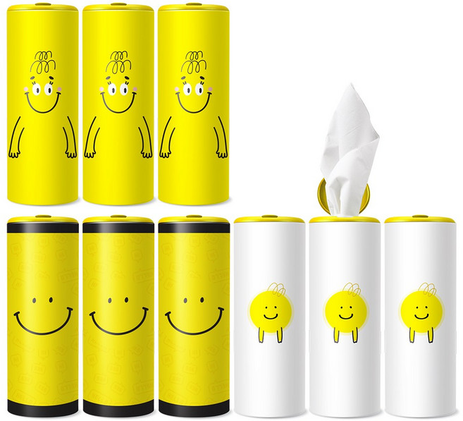 선물세트 9P [패밀리스마일] / 대나무 티슈 슬림티슈 스마일시리즈 프리미엄 차량용티슈 휴대용티슈, 1세트, 9개입