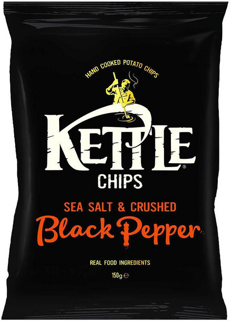 Kettle 케틀 칩 씨 솔트 앤 크러쉬드 블랙 페퍼, 150g, 4개