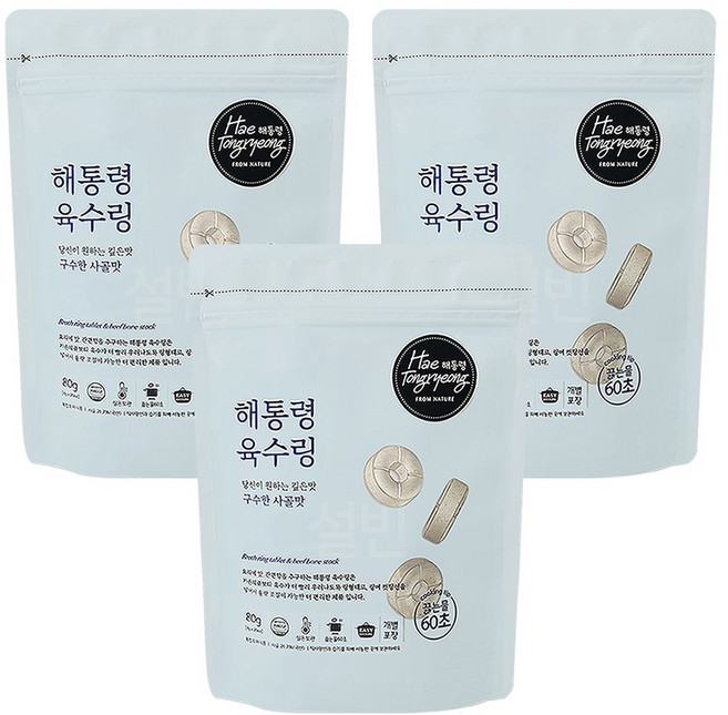 해통령 육수링 구수한 사골맛, 3개, 80g