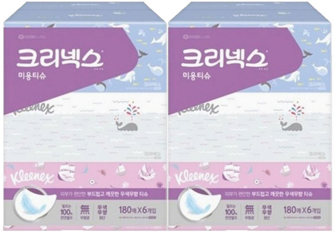 크리넥스 무색무향 각티슈, 12개, 180매