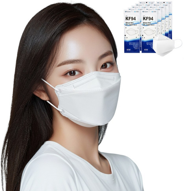 클린손케어 국산 더편한 KF94마스크 대형 화이트, 10박스, 50개입