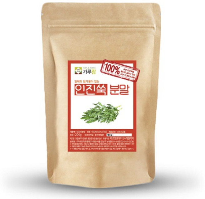국내산 인진쑥 사철쑥 추출 분말 약쑥 약초 건강 차 천연 한방 분말 가루 파우더 효능 피부미용 국산 200g, 1개