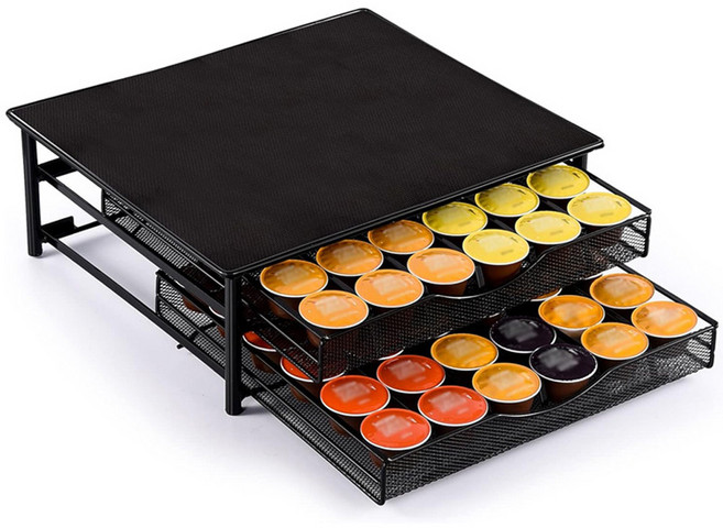 돌체구스토 2단 커피 캡슐 보관함 서랍형 72개수납, 1개, 2단캡슐 보관함 블랙