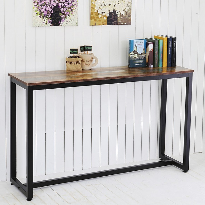 THEJOA [더조아] 홈바테이블 높은테이블 카페 인테리어 아일랜드식탁 홈바테이블 콘솔, 1500빈티지브라운