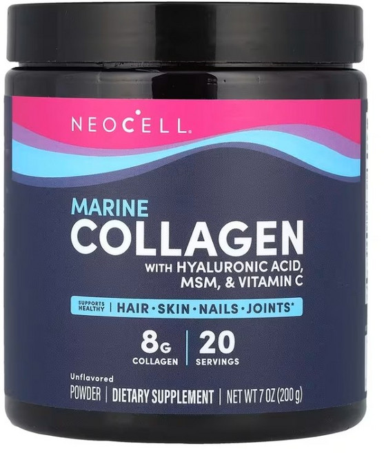네오셀 마린콜라겐 분말 200g 비타민 C 히알루론산 MSM, 1개, NeoCell, 마린 콜라겐 분말, 히알루론산, MSM